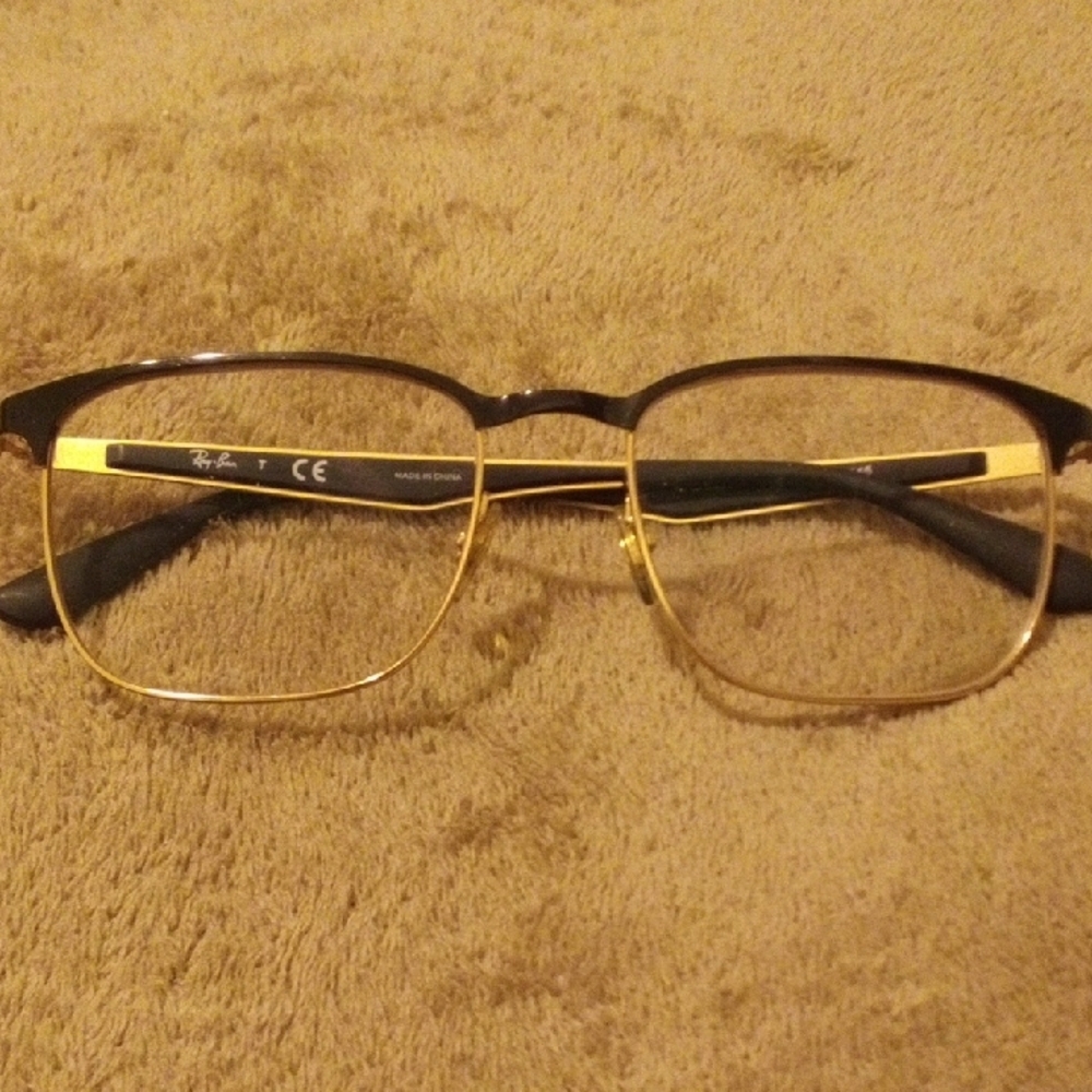 Ray-Ban Black and Gold Frame Glasses